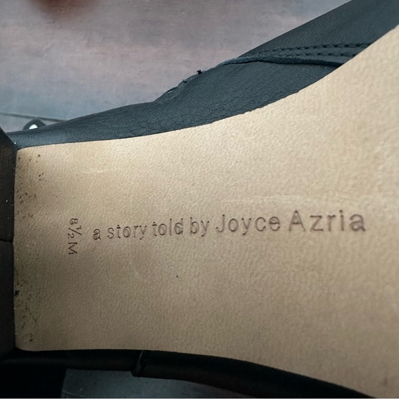 Size 8.5 Joyce Azria Black Bow Detail Block Heel Boots Booties - Picture 8 of 8